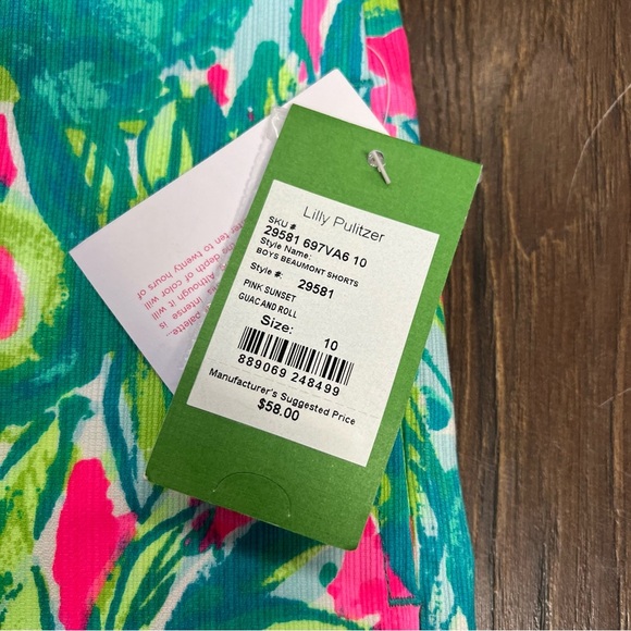 🆕 Boy’s Beaumont shorts in pink sunset guacamole roll SZ 10 - Picture 3 of 3